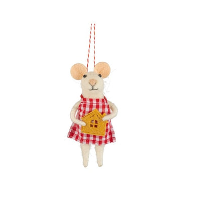 Mouse with Gingerbread House Felt Ornament | Holiday Decor | boogie + birdie