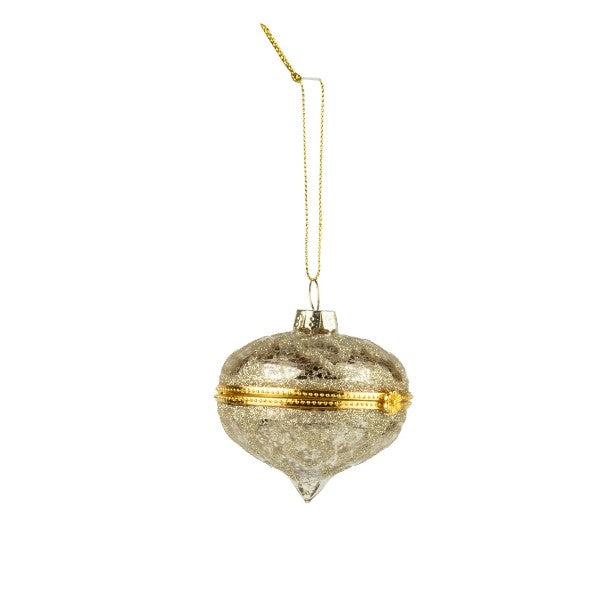Hinged Antique Gold Glass Ornament | Holiday | boogie + birdie