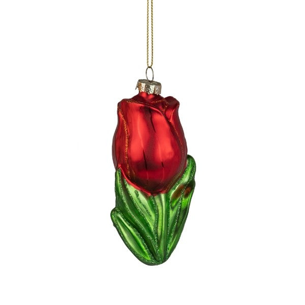 Red Tulip Glass Ornament | Holiday | boogie + birdie