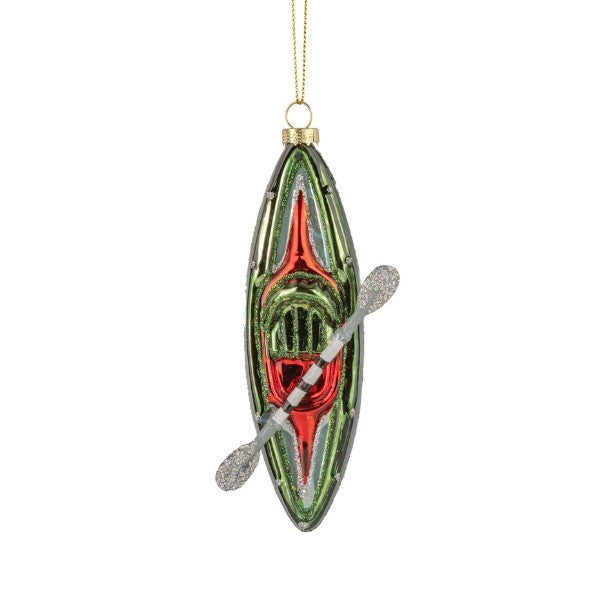 Glass Green Kayak Ornament | Holiday | boogie + birdie
