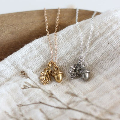 Silver Acorn & Oak Leaf Necklace | Birch Jewellery | boogie + birdie
