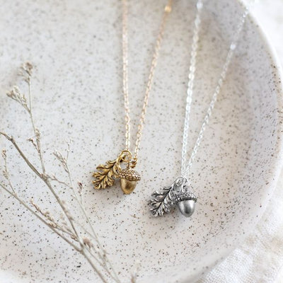 Silver Acorn & Oak Leaf Necklace | Birch Jewellery | boogie + birdie