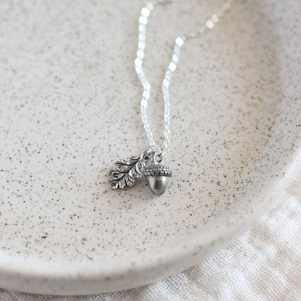 Silver Acorn & Oak Leaf Necklace | Birch Jewellery | boogie + birdie