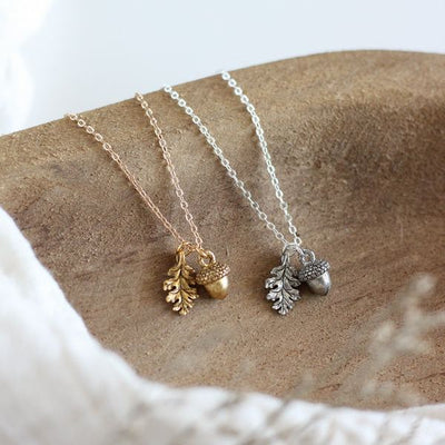 Silver Acorn & Oak Leaf Necklace | Birch Jewellery | boogie + birdie