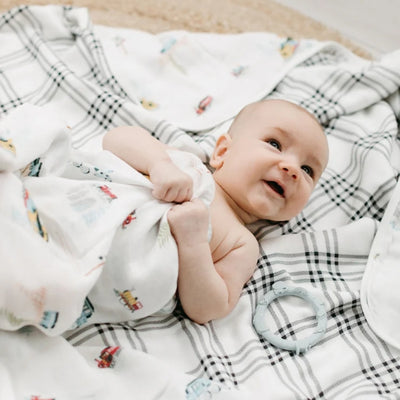 All Aboard Muslin Swaddle (SWAAB) | Loulou Lollipop | boogie + birdie