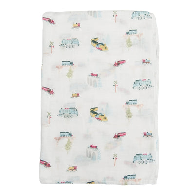 All Aboard Muslin Swaddle (SWAAB) | Loulou Lollipop | boogie + birdie