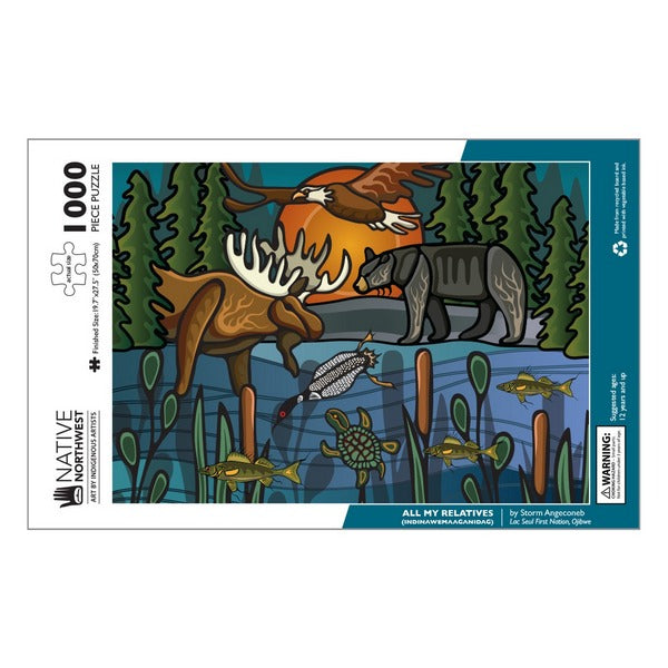 All My Relatives 1000 Piece Puzzle - Lac Seul First Nation | Native Northwest | boogie + birdie