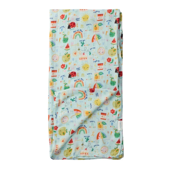 Alphabet Smiles Muslin Swaddle (SWAPS) | Loulou Lollipop | boogie + birdie