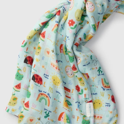 Alphabet Smiles Muslin Swaddle (SWAPS) | Loulou Lollipop | boogie + birdie