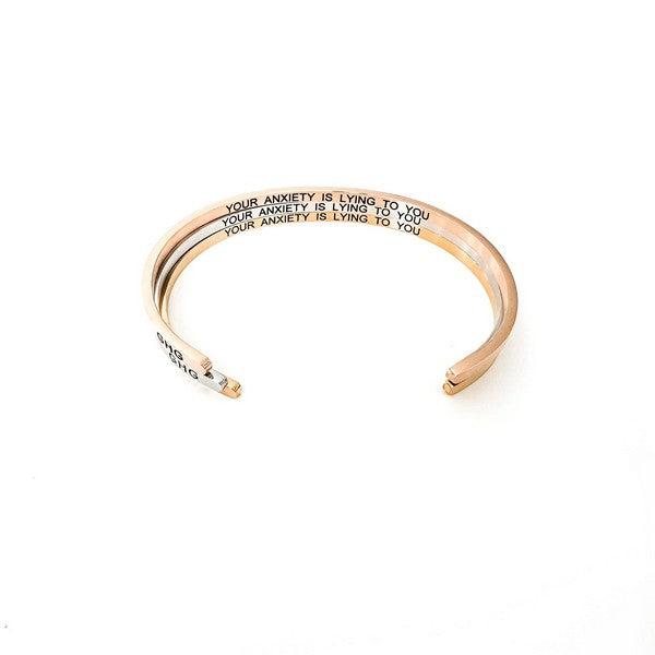 Gold Your Anxiety Is Lying To You  Bangle | boogie + birdie | Glass House Goods