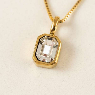 Gold April Waterproof Birthstone Necklace | Lover's Tempo | boogie + birdie