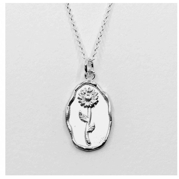 Silver September Birth Month Flower Necklace - Aster | boogie + birdie