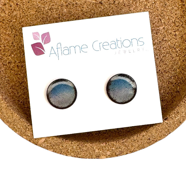 Atlantic Horizon Enamel Circle Stud Earrings | Aflame Creations | boogie + birdie