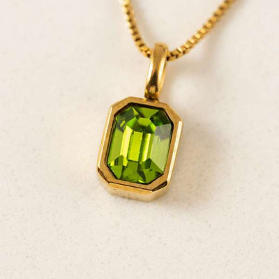 Gold Peridot August Birthstone Waterproof Necklace | Lover's Tempo | boogie + birdie