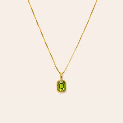Gold Peridot August Birthstone Waterproof Necklace | Lover's Tempo | boogie + birdie