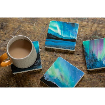 Aurora Trees Marble Coaster | Cedar Mountain | boogie + birdie