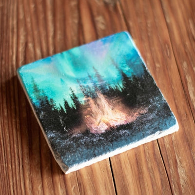 Aurora Fire Marble Coaster | Cedar Mountain | boogie + birdie