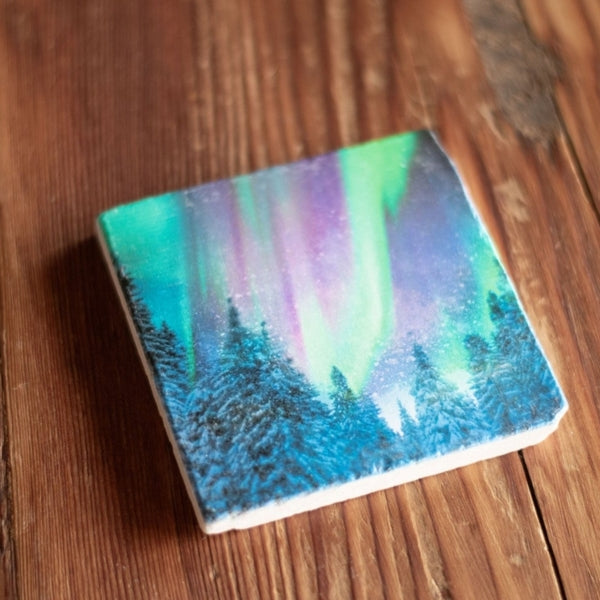 Aurora Trees Marble Coaster | Cedar Mountain | boogie + birdie