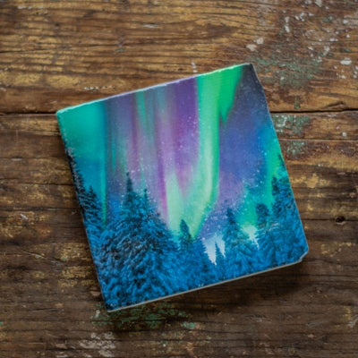 Aurora Trees Marble Coaster | Cedar Mountain | boogie + birdie