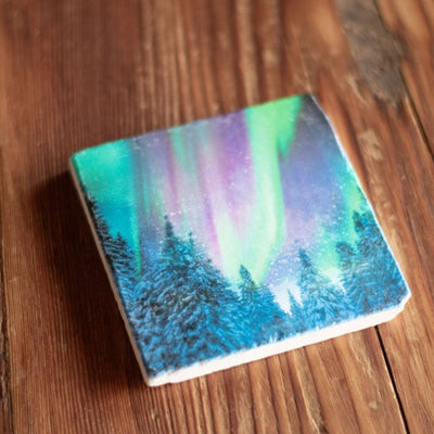Aurora Trees Marble Coaster | Cedar Mountain | boogie + birdie