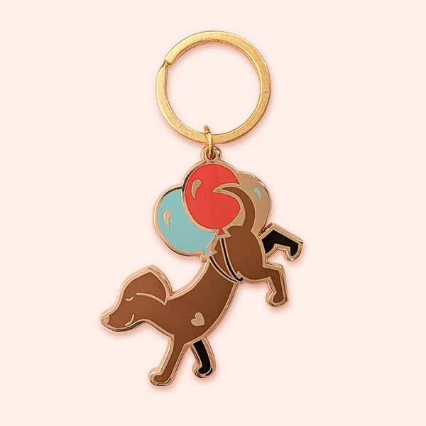 Balloon Dog Enamel Keychain | Almeida Illustrations | boogie + birdie