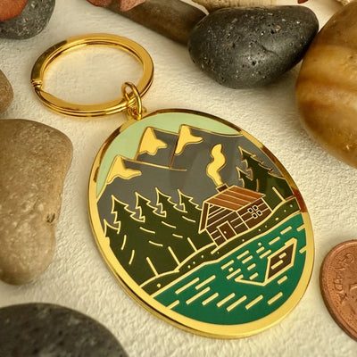 Mountain & Cabin Bankhead Enamel Keychain | Pika & Bear | boogie + birdie