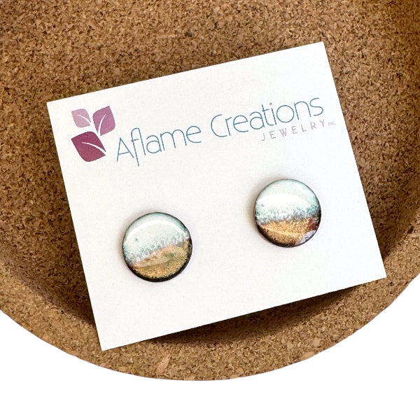Dawn Horizon Enamel Circle Stud Earrings | Aflame Creations | boogie + birdie