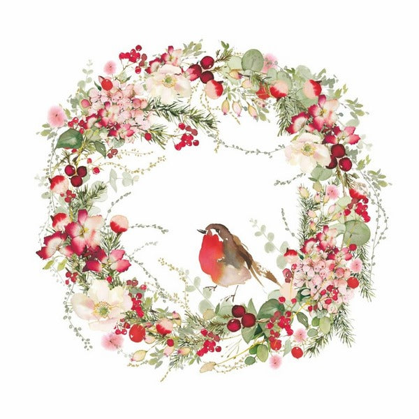Beautiful Christmas Wreath Beverage Napkins | PPD | boogie + birdie