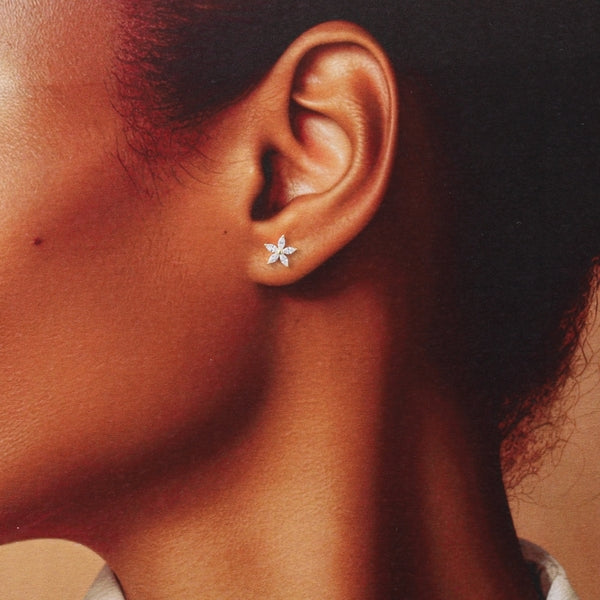 Gold Crystal Flowers Stud Earrings | Attic Creations | boogie + birdie