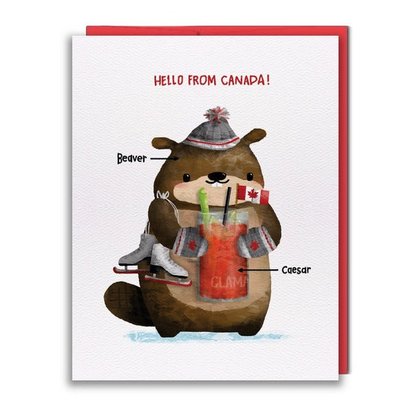 Beaver Caesar Canada Friendship Card (BL037) | studio vcky | boogie + birdie