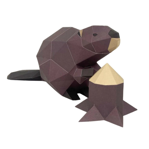 Beaver 3D Paper Craft Kit | Poly Paper Craft | boogie + birdie