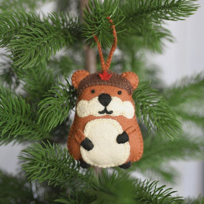 Beaver Hand Embroidered Ornament  | Holiday | boogie + birdie