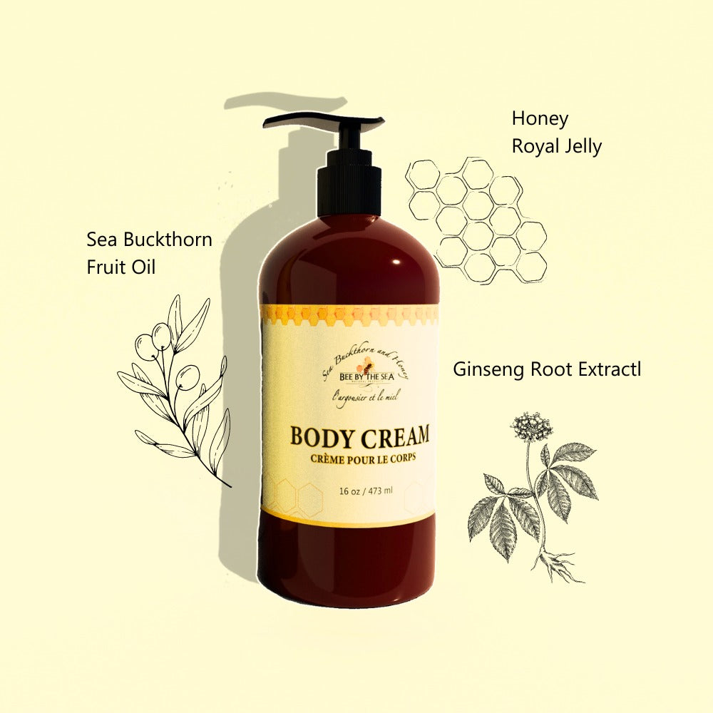 Sea Buckthorn and Honey Bottled Body Cream | Bee by the Sea | boogie + birdie
