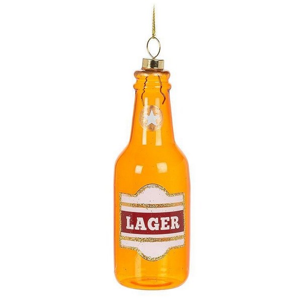 Lager Beer Bottle Glass Ornament | Holiday | boogie + birdie