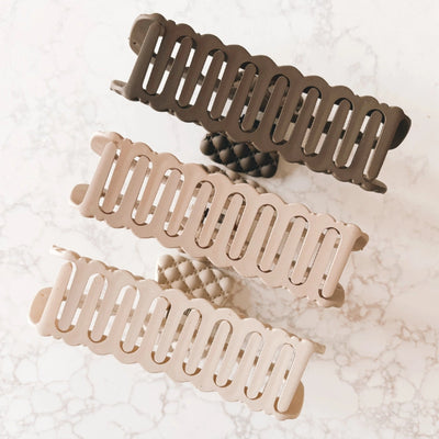 Beige Quilted Hair Claw | Kitten Claws Clips | boogie + birdie