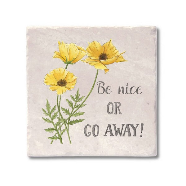 Naughty Florals Be Nice Or Go Away Coaster | Versatile | boogie + birdie