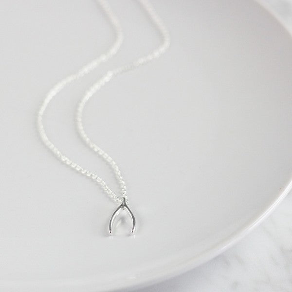 Silver Wishbone Necklace | Birch Jewellery | boogie + birdie
