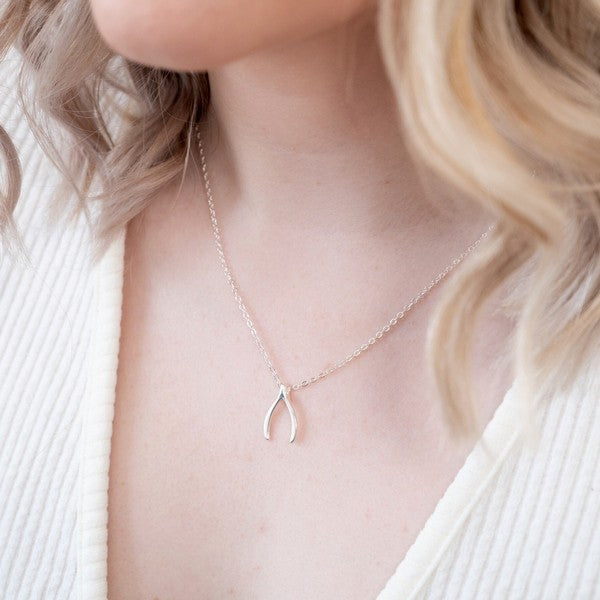 Silver Wishbone Necklace | Birch Jewellery | boogie + birdie