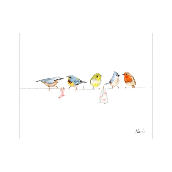 Large Birds on a Clothesline Print | Hobeika Art | boogie + birdie