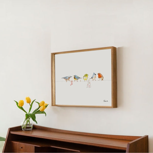 Large Birds on a Clothesline Print | Hobeika Art | boogie + birdie