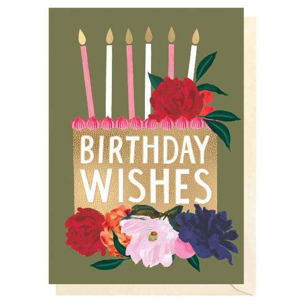 Birthday Wishes Golden Cake Birthday Card   | Greeting Cards | boogie + birdie