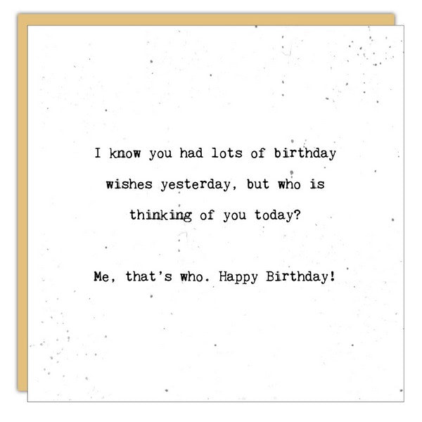 Lots of Birthday Wishes Yesterday Birthday Card (SLG1091) | Cedar Mountain | boogie + birdie