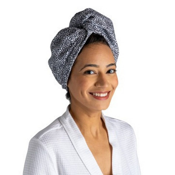 Black + White Turbo Hair Towel | Lemon Lavender | boogie + birdie