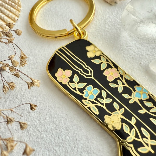 Dolly Cowboy Boot Enamel Keychain-Black/Gold (KC25DOLLY-BG) | Pika & Bear | boogie + birdie