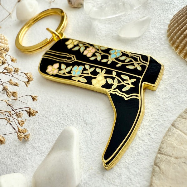 Dolly Cowboy Boot Enamel Keychain-Black/Gold (KC25DOLLY-BG) | Pika & Bear | boogie + birdie
