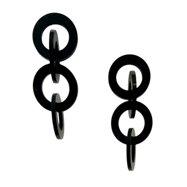 Black Halo Drop Earrings | Ketoora | boogie + birdie
