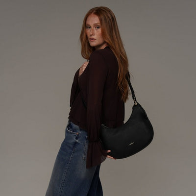 Black Ines Crossbody Bag | espe vegan bags | boogie + birdie