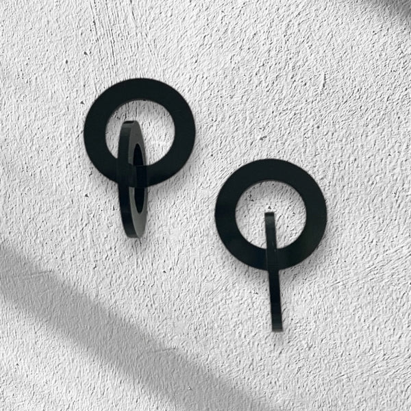 Black Loop Drop Earrings | Ketoora | boogie + birdie