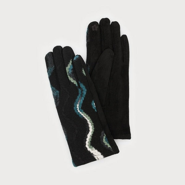 Black Mix Stretch Gloves | Winter Outerwear | boogie + birdie