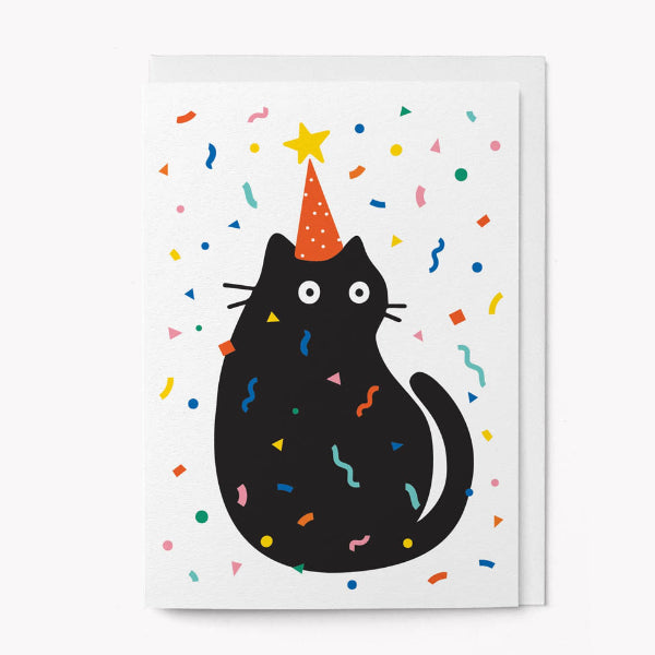 Party Black Cat Birthday Cat | Greeting Cards | boogie + birdie